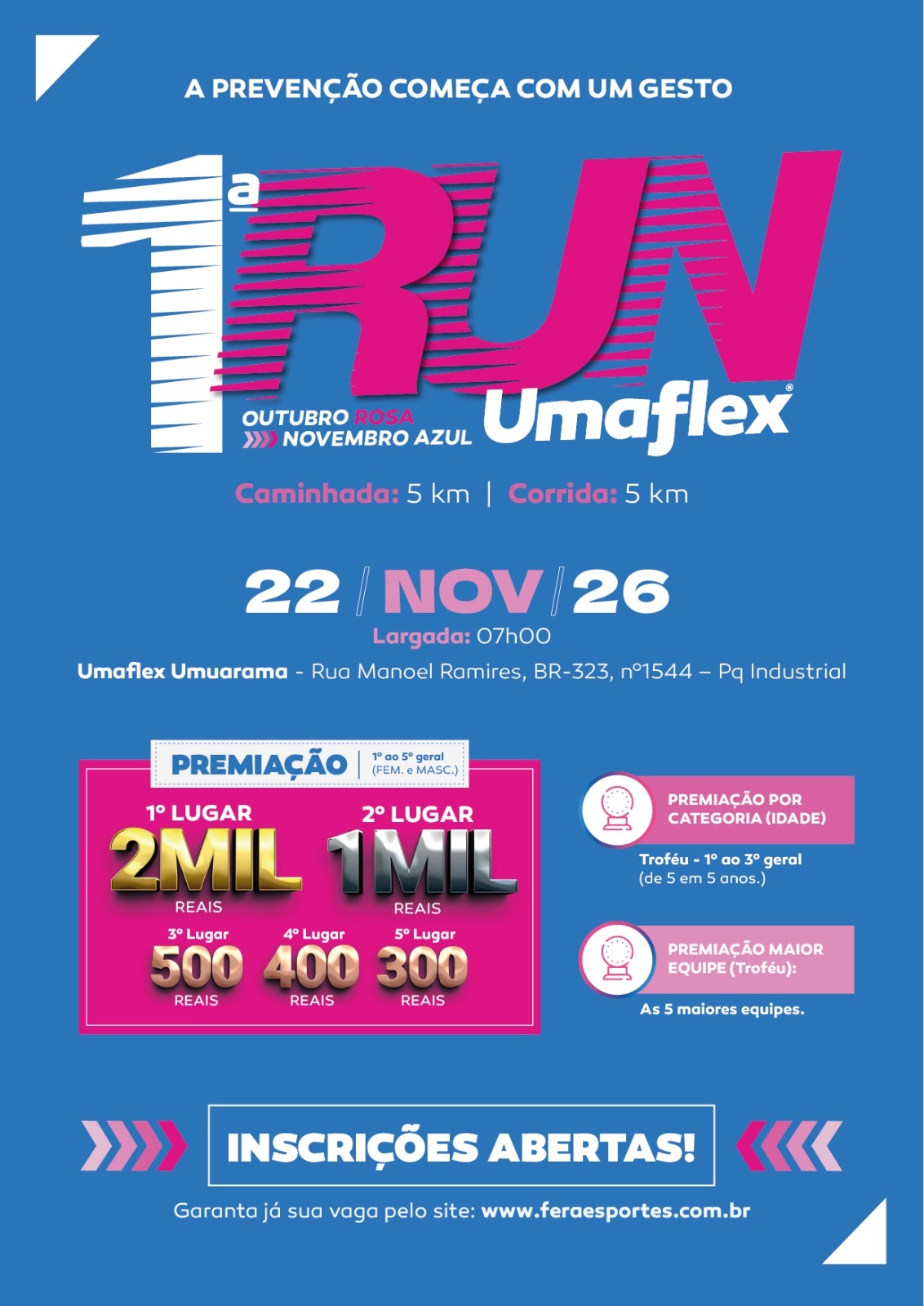 Banner do evento 1ª RUN UMAFLEX - 2026