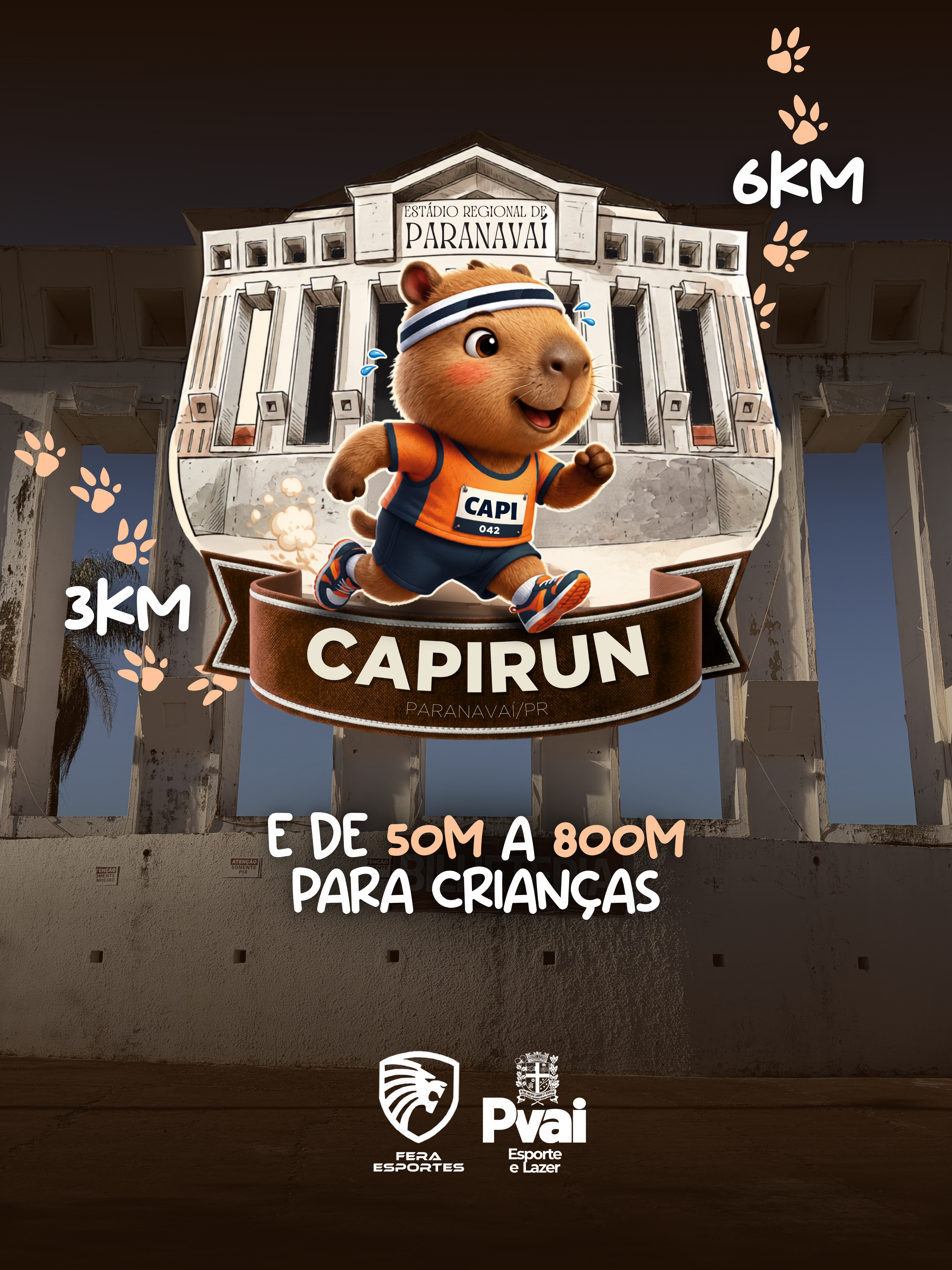 Banner do evento CAPIRUN KIDS, ADULTO E CAMINHADA - PARANAVAÍ
