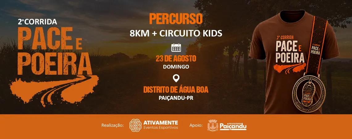 Banner do evento 2ª Corrida Pace Poeira 