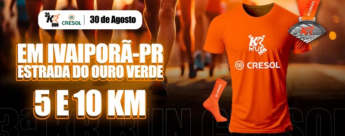 Banner do evento 3° KR RUN - IVAIPORÃ